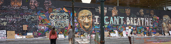 he boarded-up Apple Store in downtown Portland's Pioneer Place, which has become unofficial canvases for peaceful protest