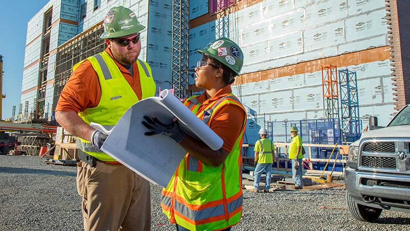 On the job training at a construction site.