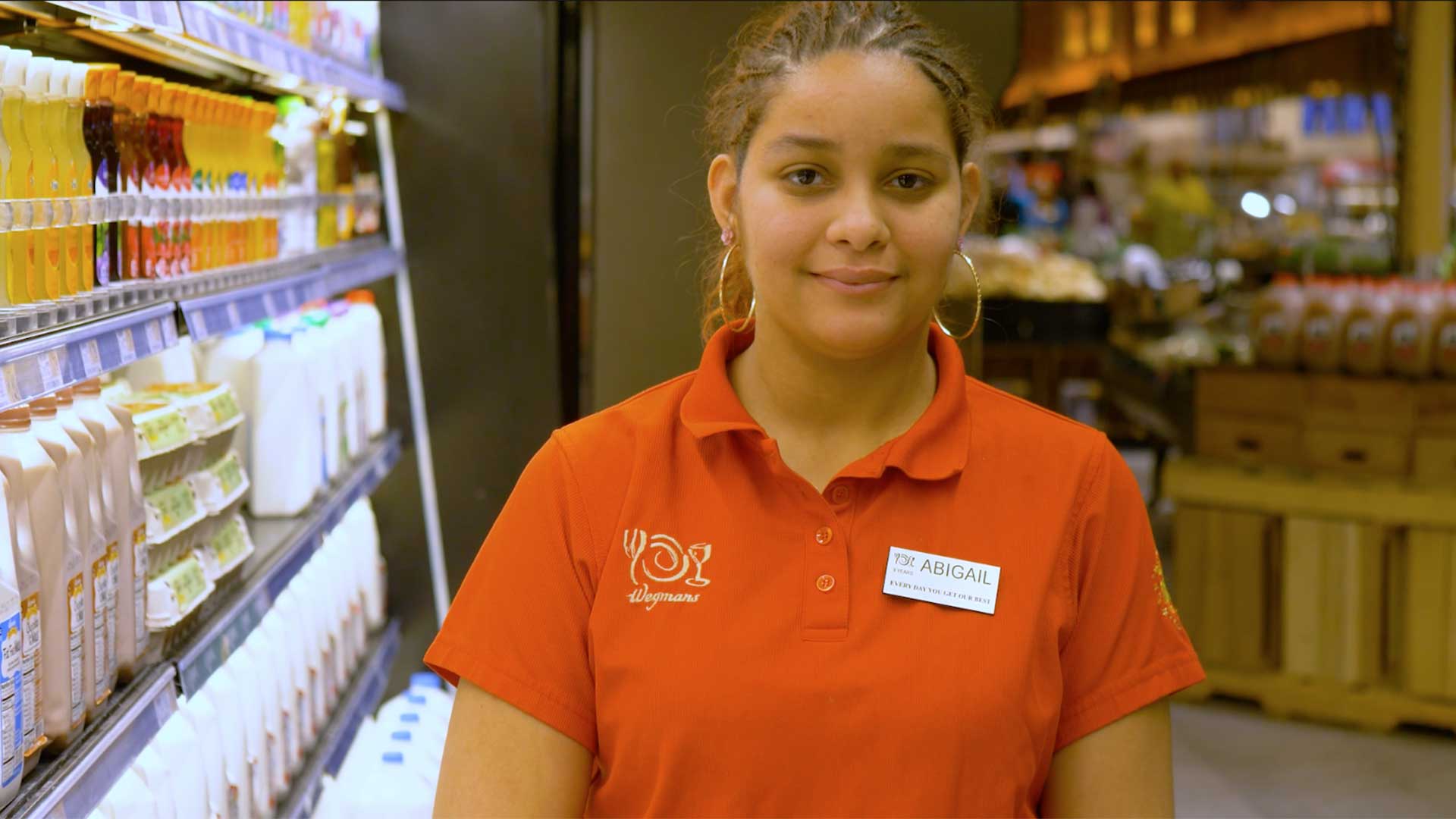 Photo of Abigail Caraballo who started working for Wegmans in 2008 at age 15.