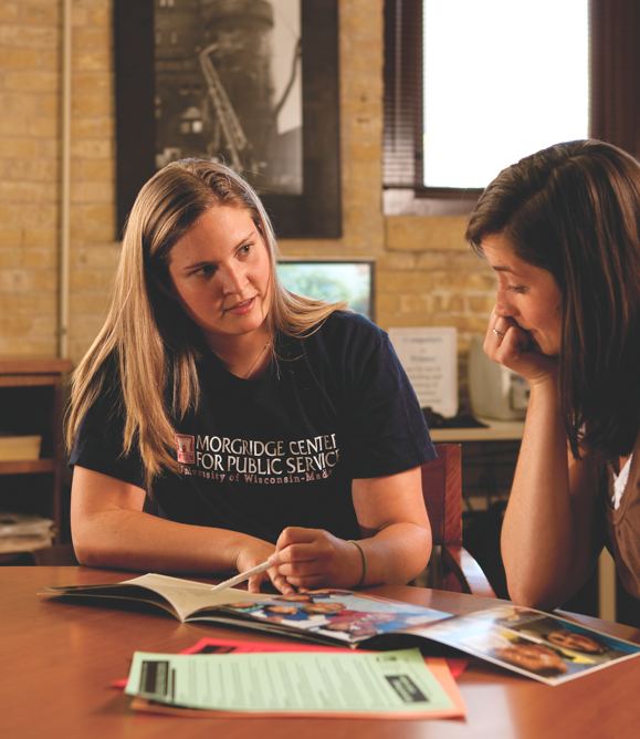 Jamie Gibbons, a student worker at the Morgridge Center for Public Service at UW.