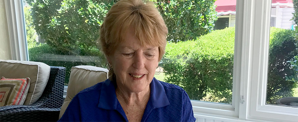 Retired teacher Nancy Gavin aids Indiana students by taking calls on the homework hotline from her home in central Florida.