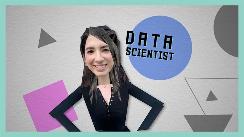 Stick figure image of a data scientist.