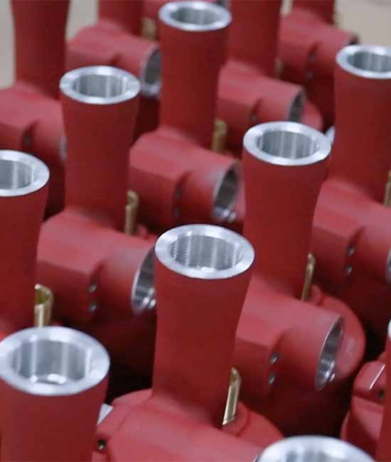 Factory shot of newly manufactured pumps.