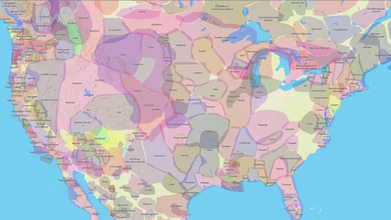 North American language map before colonialization.