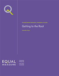 Getting to the Root, purple report cover image.